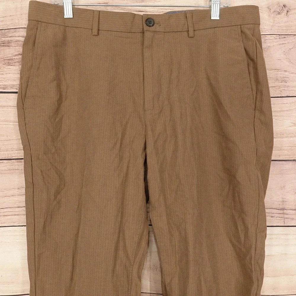 Banana Republic Pants Mens 34x30 Brown Cotton Chino Flat Front Casual Aiden Fit